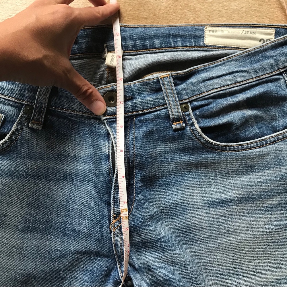Rag & Bone Leather Knee Patch Boyfriend Jeans - Picture 6 of 6